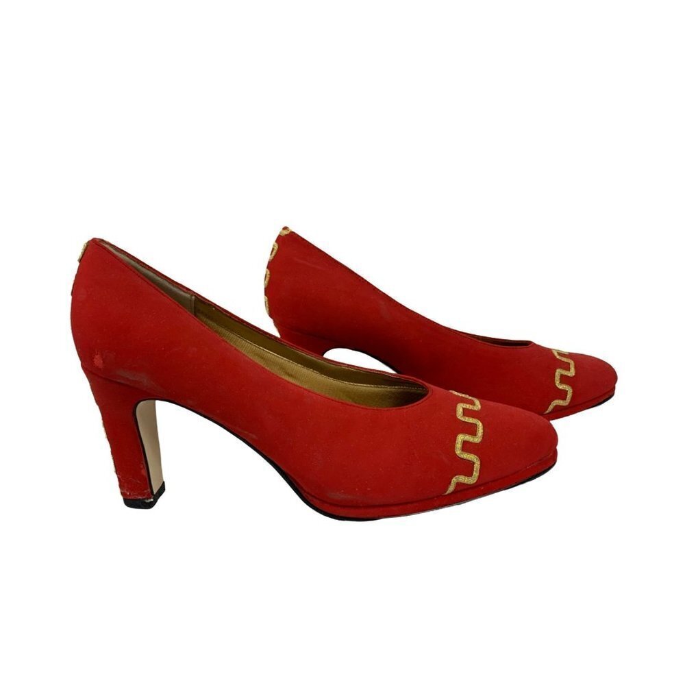 Stefani Women's Red & Gold Heels - Picture 4 of 8